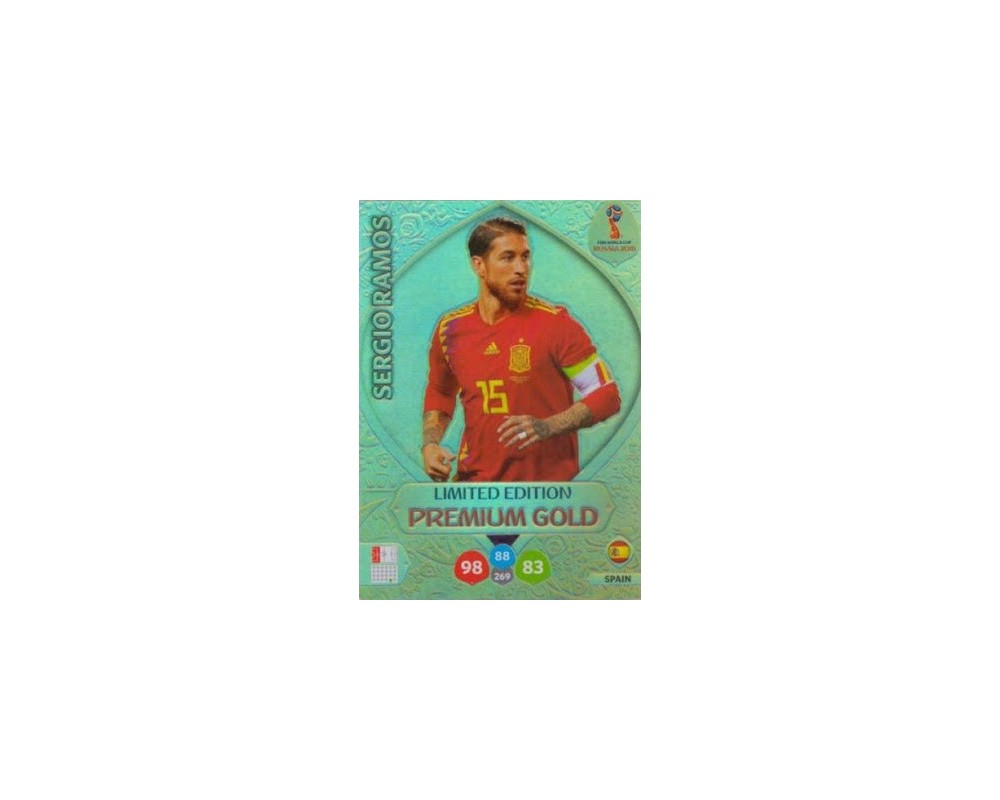 Adrenalyn World Cup 2018 SERGIO RAMOS PREMIUM GOLD LIMITED EDITION