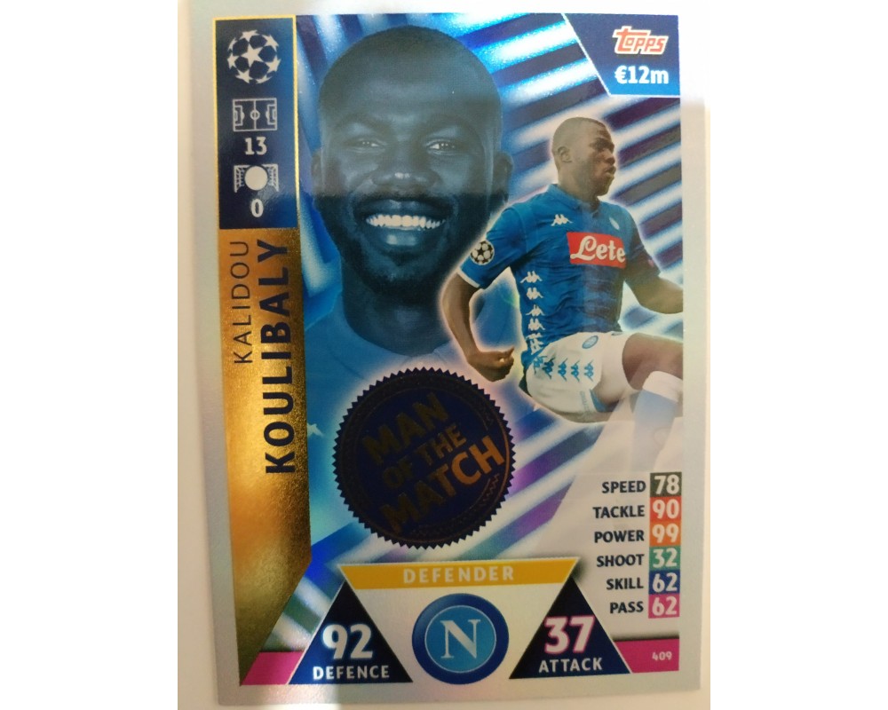 Macht Attax Champions League 2019 KOULIBALY Nº 409 MAN OF THE MATCH