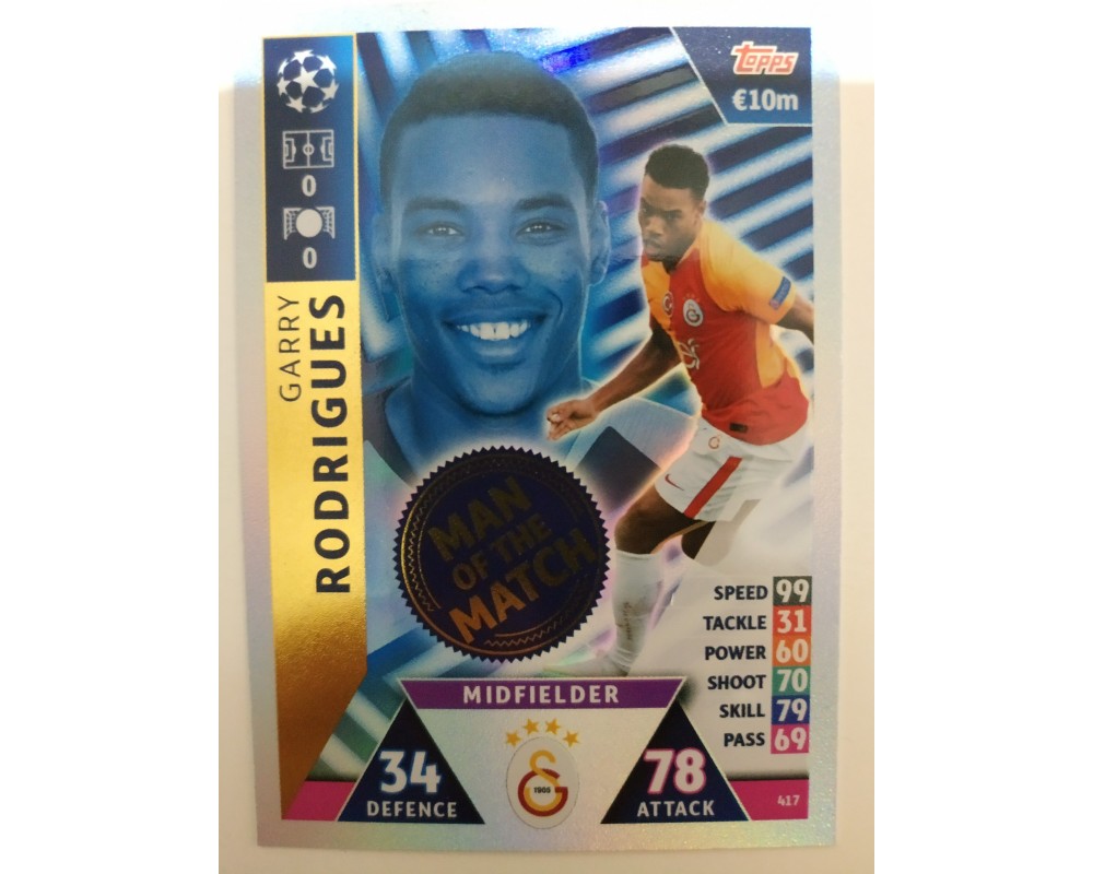Macht Attax Champions League 2019 RODRIGUES Nº 417 MAN OF THE MATCH