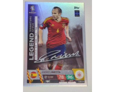 TOPPS MATCH ATTAX UEFA EURO 2024 ANDRES INIESTA SIGNATURE STYLE NºLSS17