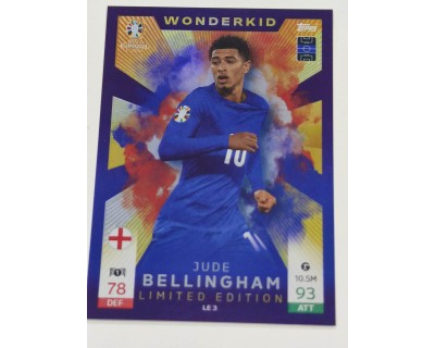 TOPPS MATCH ATTAX UEFA EURO 2024 JUDE BELLINGHAM LIMITED EDITION NºLE3