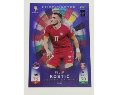 TOPPS MATCH ATTAX UEFA EURO 2024 FILIP KOSTIC LIMITED EDITION NºLE17
