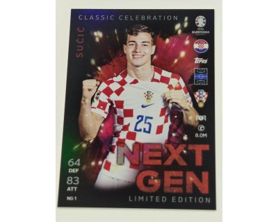 TOPPS MATCH ATTAX UEFA EURO 2024 SUCIC NEXT GEN LIMITED EDITION NºNG1
