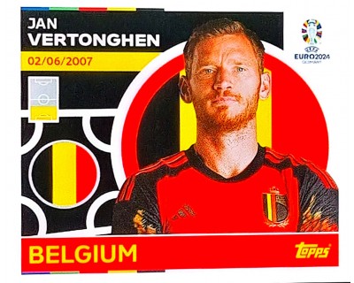 Uefa Euro Germany 2024 GRUPO E BELGIUM JAN VERTONGHEN Nº 5